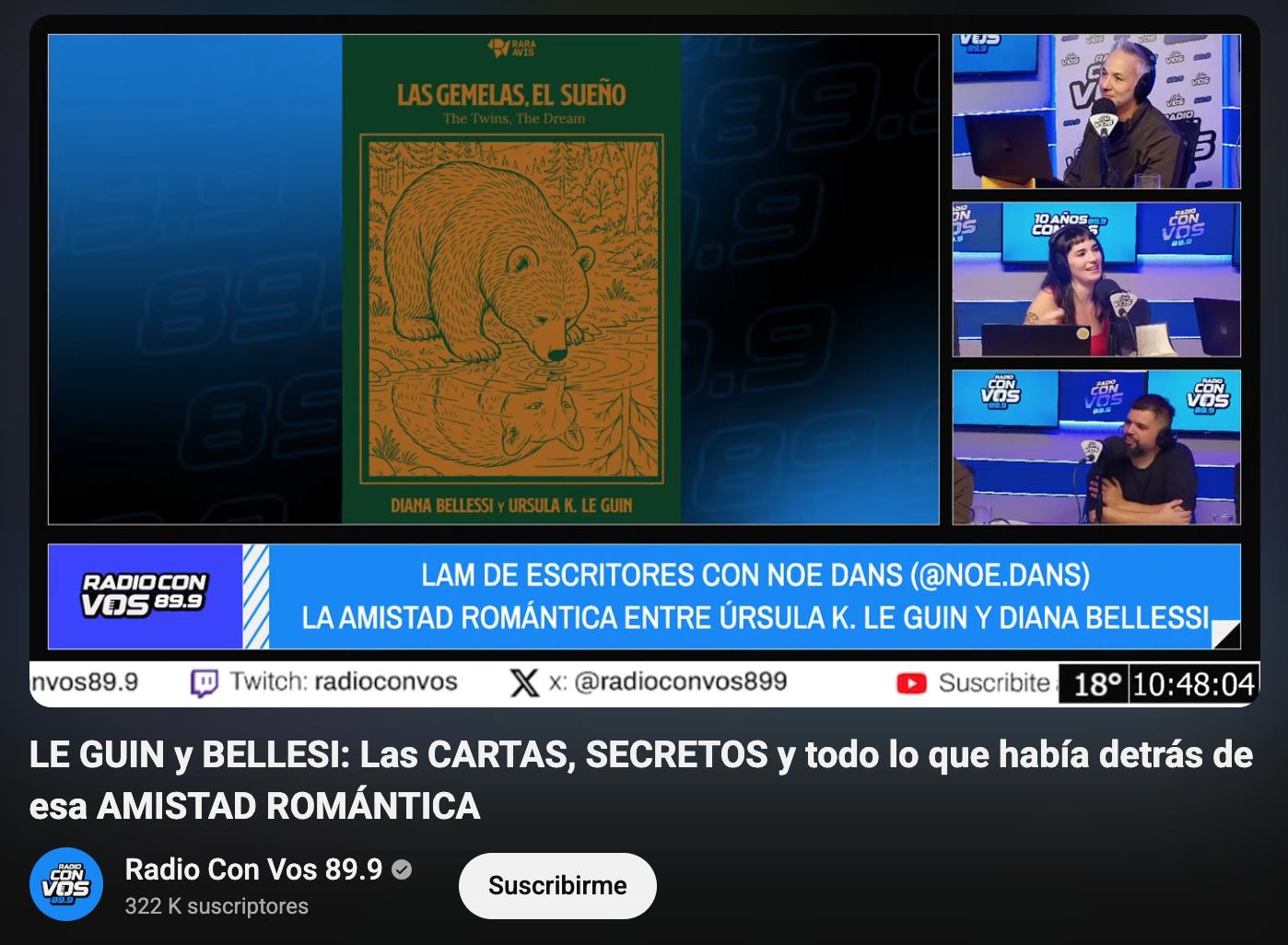 LAM de escritores con Noe Dans sobre la amistad de Le Guin y Bellessi