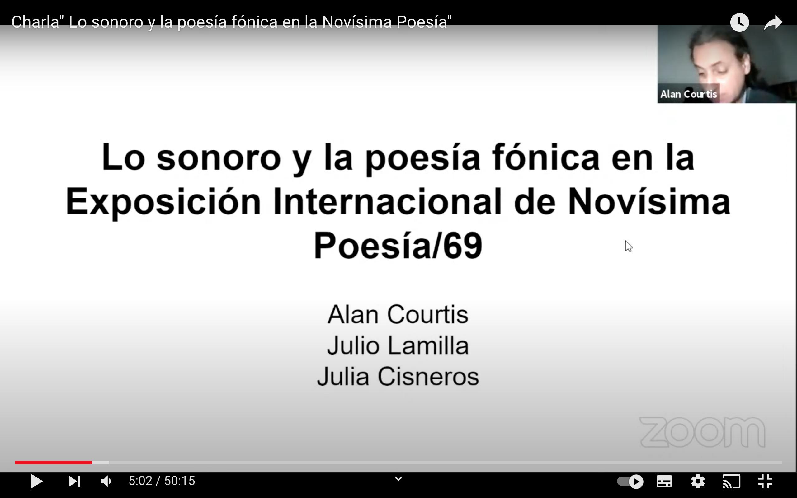 Charla: Lo sonoro y la poesía fónica en la Novísima Poesía