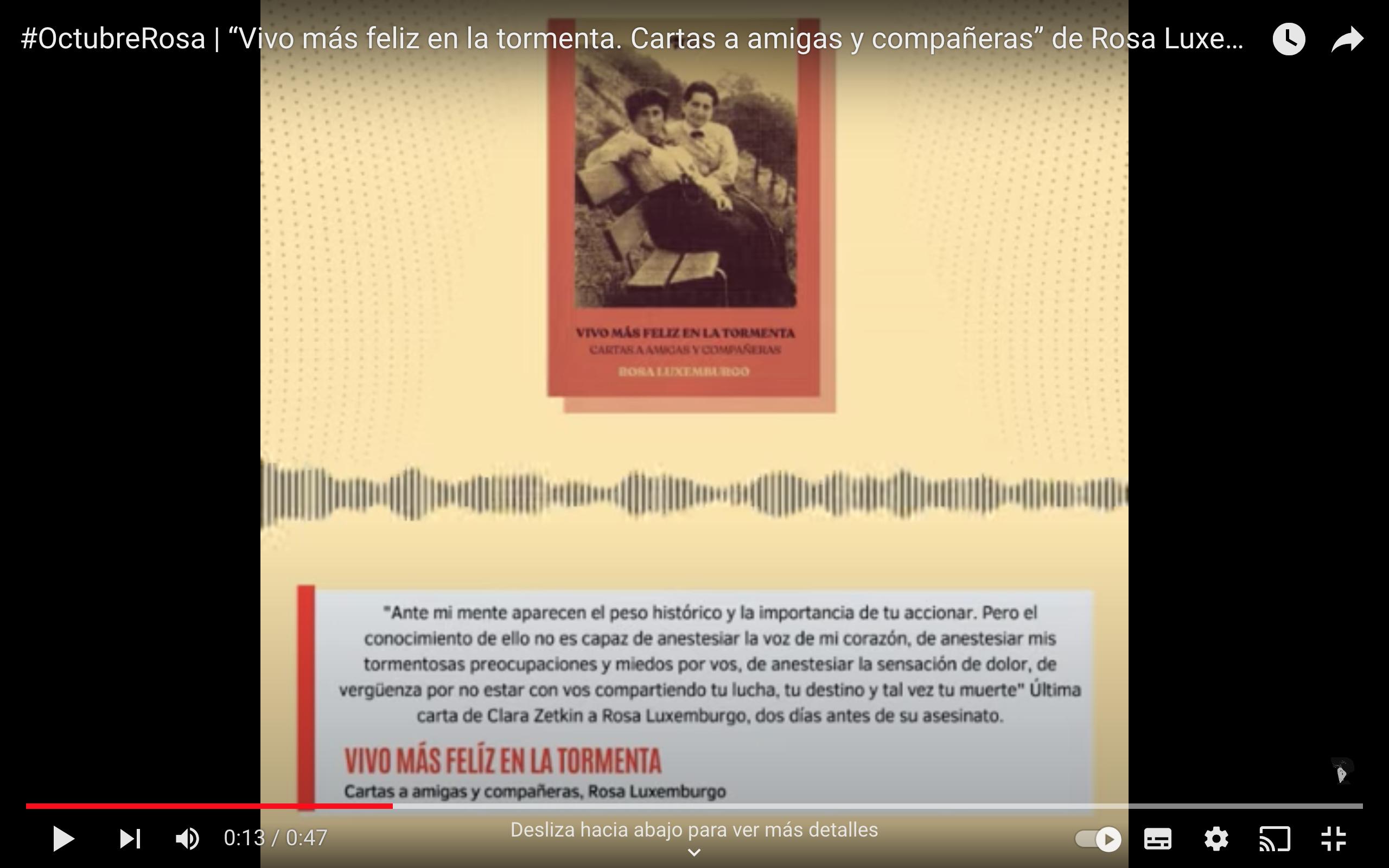 Reseña de “Vivo más feliz en la tormenta. Cartas a amigas y compañeras” de Rosa Luxemburgo